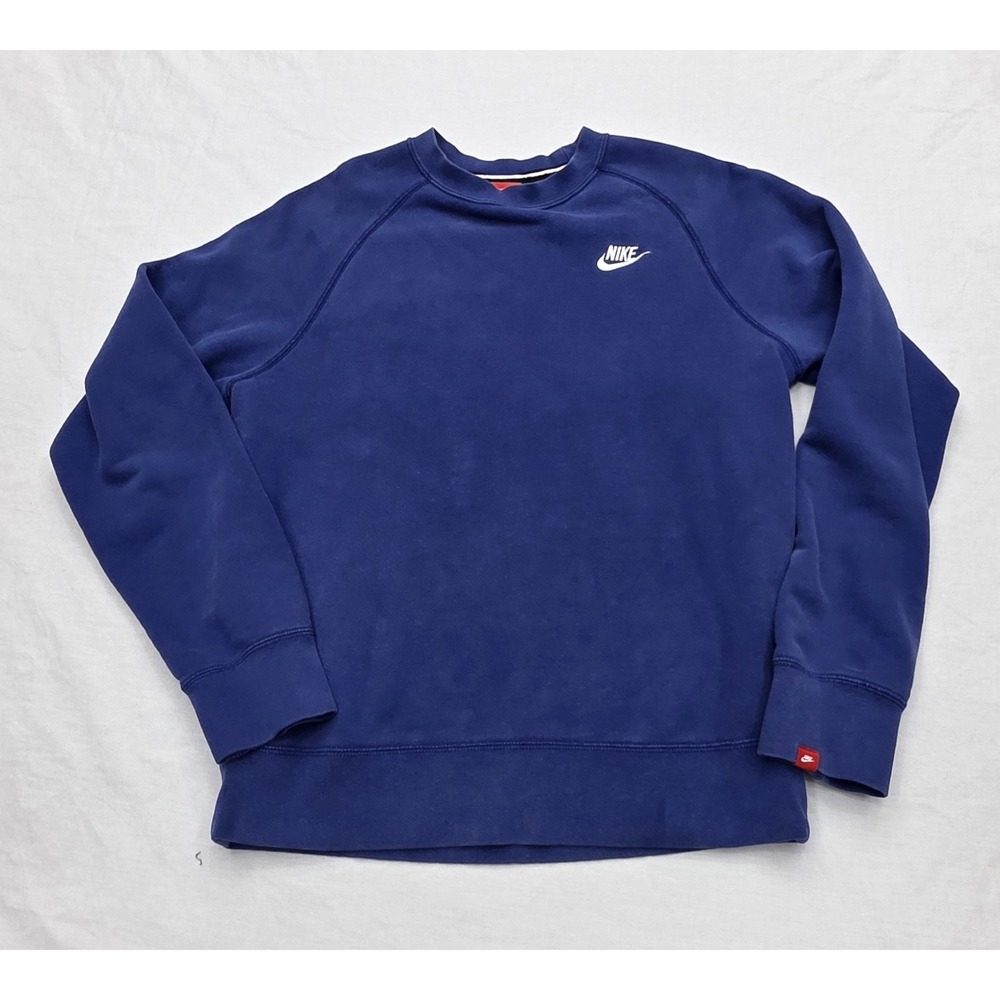 Nike Blue Crewneck Pullover Longsleeve 100% Cotton‎ Sweatshirt Size Small